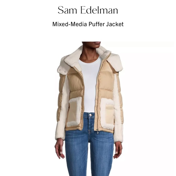 Sam edelman mix media puffer faux fur jackets - Picture 3 of 7